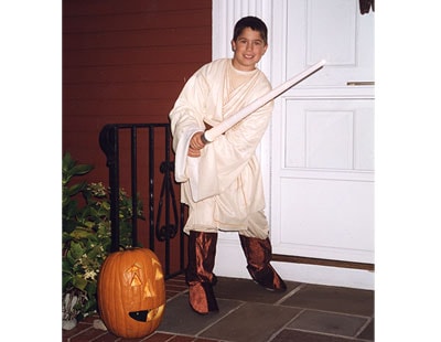 Tommy dressed as Obi-Wan Kenobi for Halloween