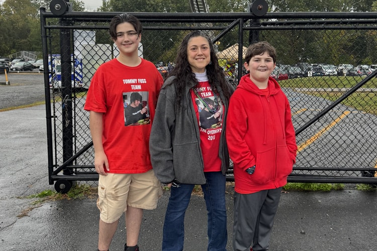 Tommy Fuss Team members in red shirts at the 2025 Morris County walk