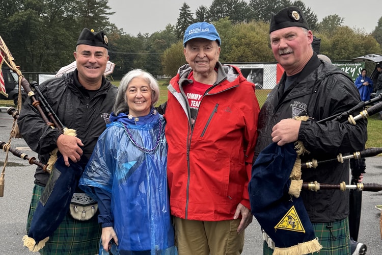 Bagpipers and Tommy Fuss Team at the 2025 Morris County Community Walk