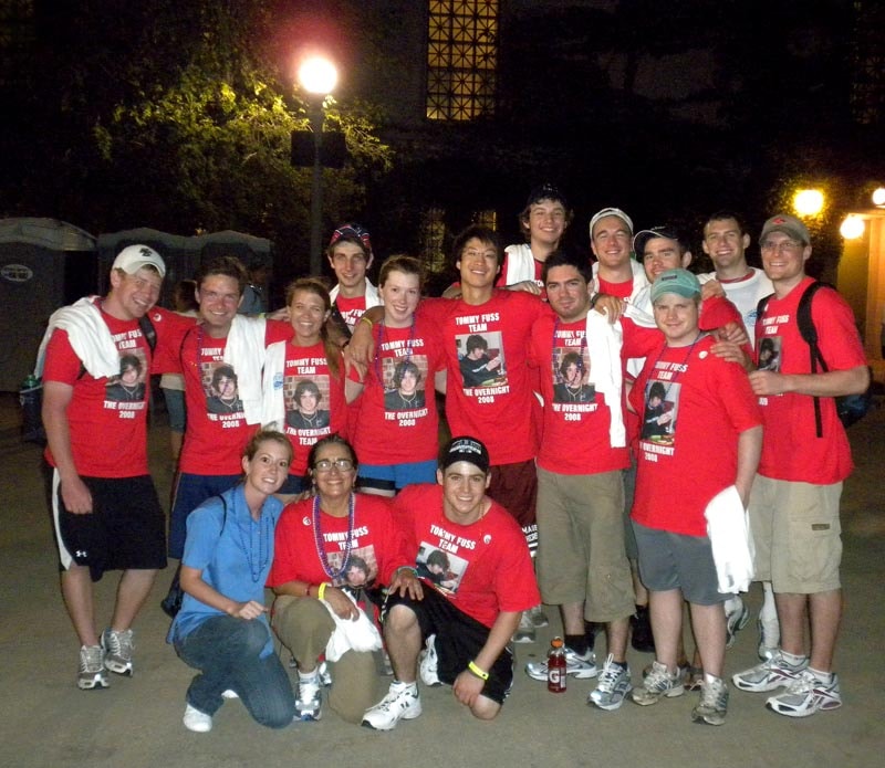 The Tommy Fuss Team at Soldiers Field, Chicago, near dawn after the 2009 Overnight Walk