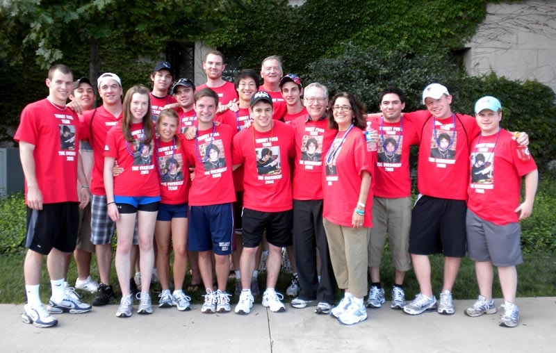 The Tommy Fuss Team at Soldiers Field, Chicago, at dusk before the 2009 Overnight Walk