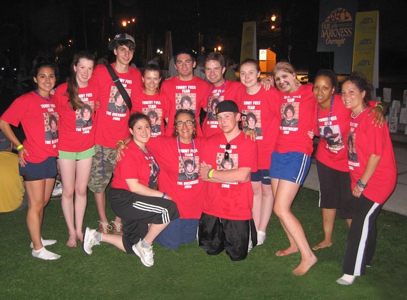 The Tommy Fuss Team at Cadman Plaza, Brooklyn, near dawn after the 2008 NYC Overnight Walk