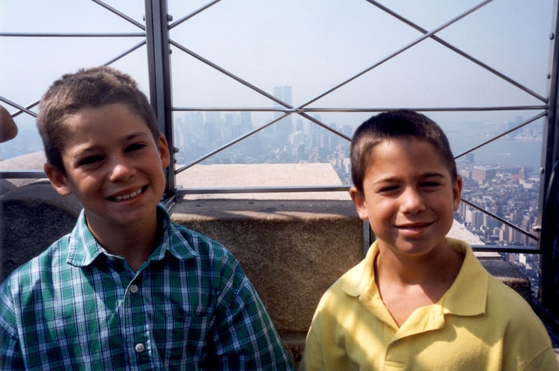 Tommy and Dan at the Empire State Building observation deck, 1997