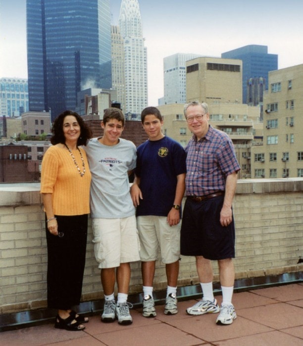 Tommy and Dan with the Chrysler Building, 2003