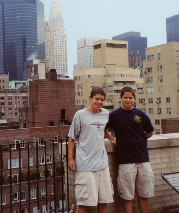 Tommy and Dan near the Chrysler Building, 2003
